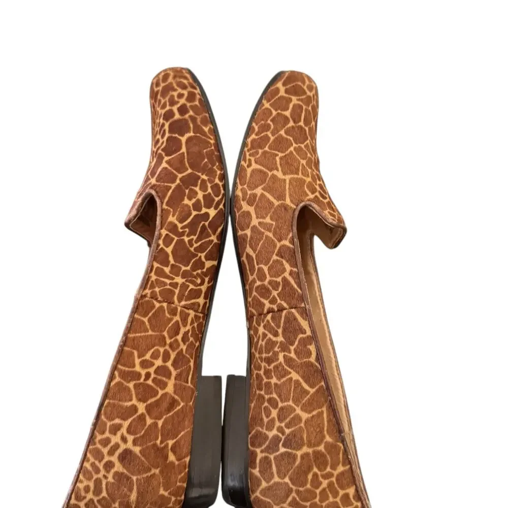 Fossil Shoes Women's 7.5 Giraffe Print Flat Fossil Slip‎ On Ballet